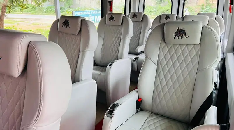 Premium Force Urbania hire in Jaipur with seating options, pricing details